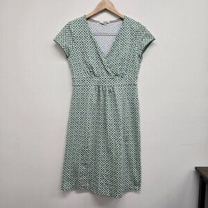 Boden Womens Size 6R Jenny Chalk Green Geometric Stretch Jersey Knit Day Dress